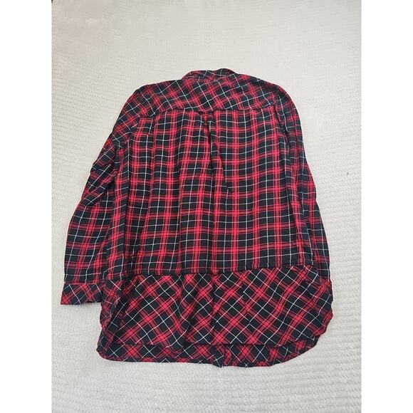 J Jill Shirt Womens Large Plaid Button Up Red & Black - Picture 6 of 7